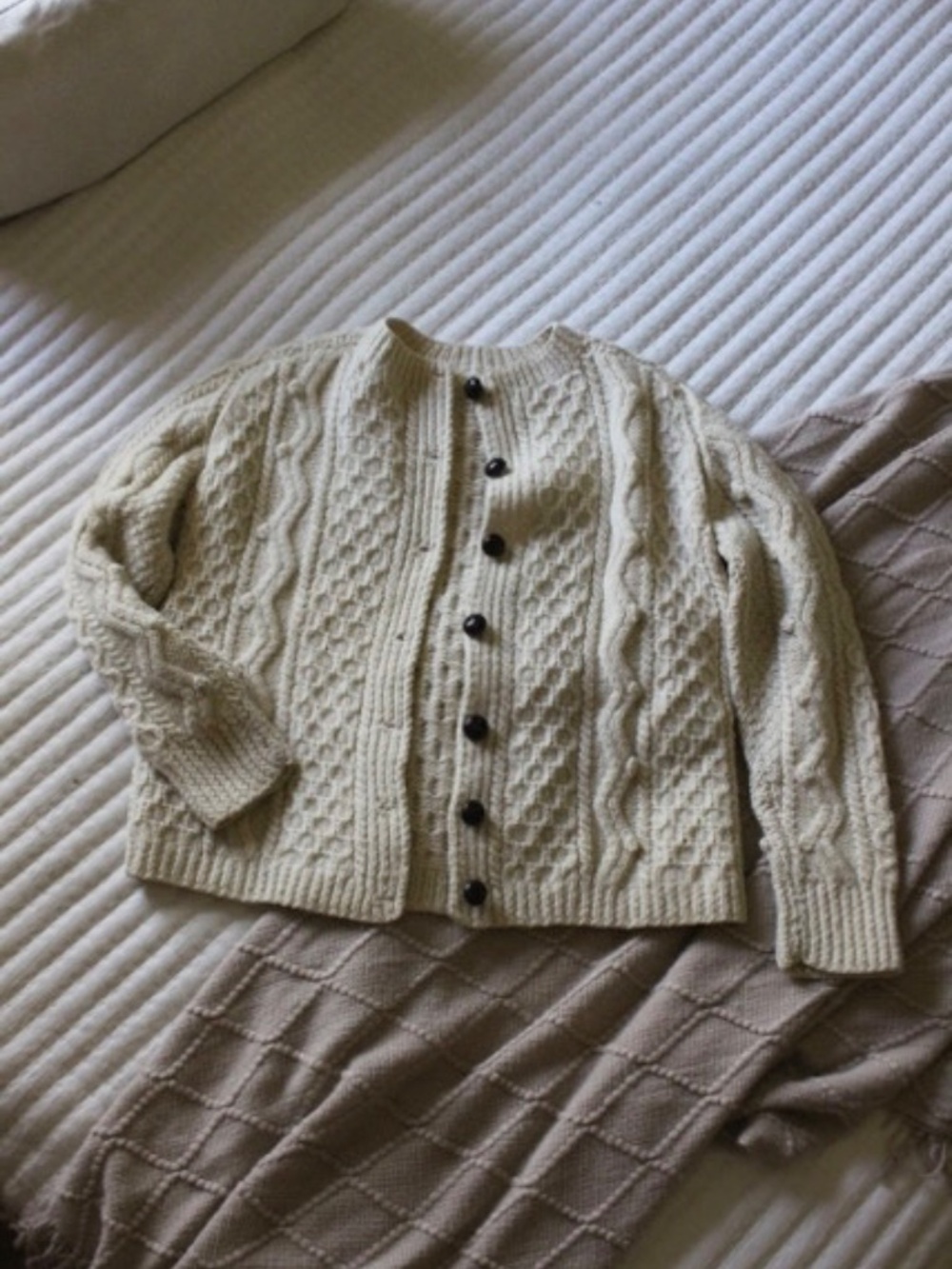 Chunky Aran-Knit Cardigan Sweater - Picture 2 of 4